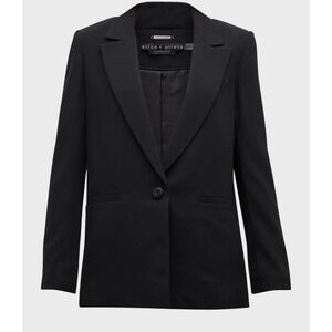 Alice+olivia Denny Notch‎ Collar Blazer Suit Jacket. NWT Size 14. Black $440
